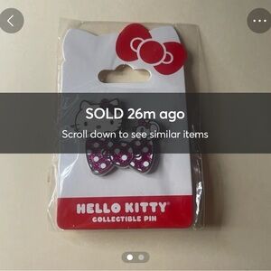 Hello Kitty Pin - Pink, White, and Red